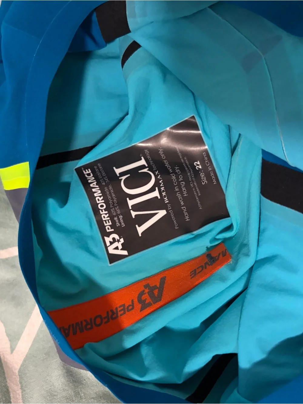 A3 Performance  VICI Female Technical Racing Swimsuit Size 22 Teal Excellent